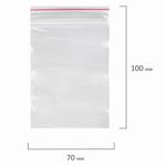 Пакеты с замком (гриппер), комплект 100 шт., 70х100 мм, ПВД, толщина 35 микрон, BRAUBERG, 606208