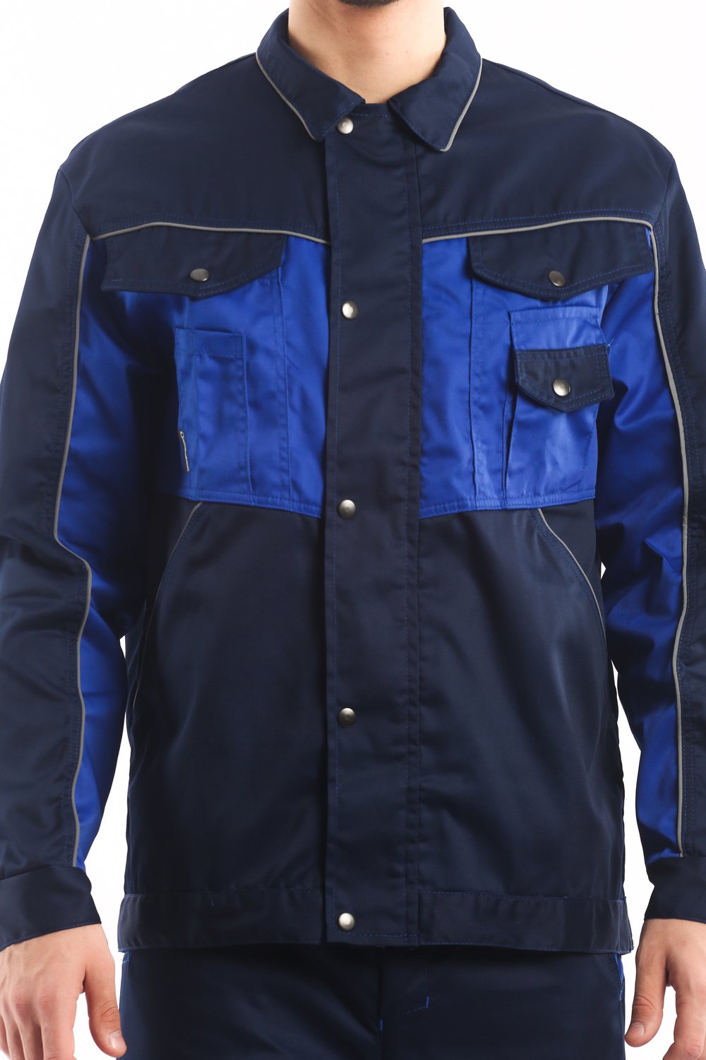 Костюм "Монтана" куртка/брюки, тк. 245г/м , Цвет: темно синий/ василек