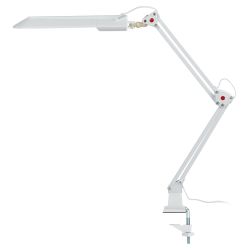 Настольный светильник ЭРА NL-201-G23-11W-W с лампой PL на струбцине белый