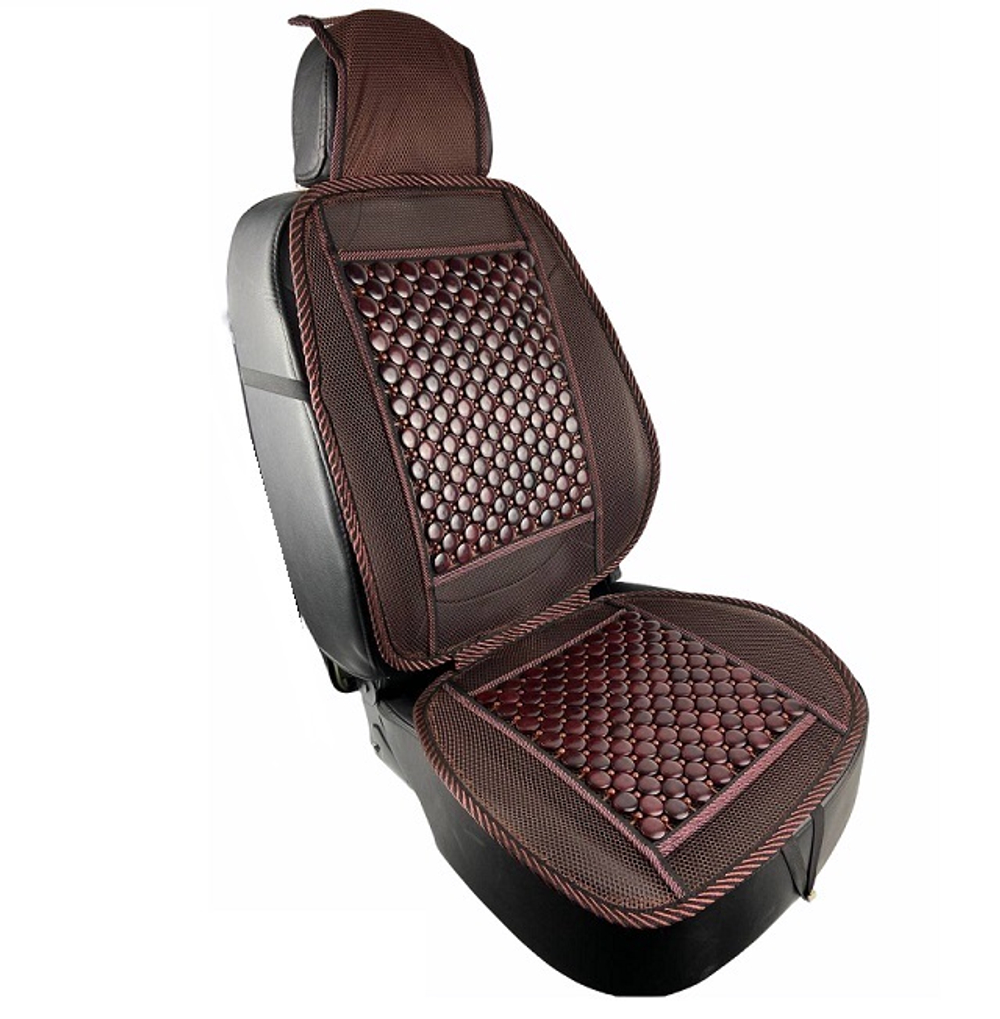 Накидка массажер  Nova Bright 47348 сетка с подголов дерев пласт (Темно Вишневая) (132*52см ) шт