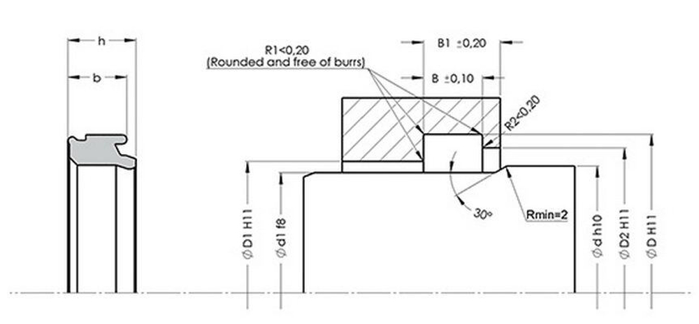 A855-008 PU Пневматическое амортизирующее уплотнение 8-11,6-2,8/3,5