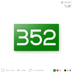 Номер на дверь 352, табличка на дверь для офиса, квартиры, кабинета, аудитории, склада, зеленая 120х70 мм, Айдентика Технолоджи