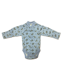 Боди длинный рукав на кнопках с антицарапками швы наружу из интерлока (100% хлопок) на рост 50см