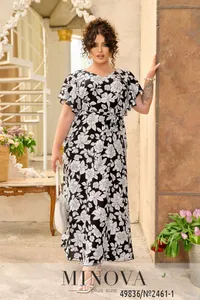 Платье 2461-1-черный Minova
