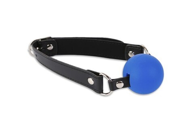 Кляп с синим шариком (Цвет: черный с синим)