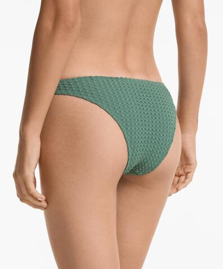 OYSHO Плавки-бикини U-образный вырез вязаные крючком, хаки