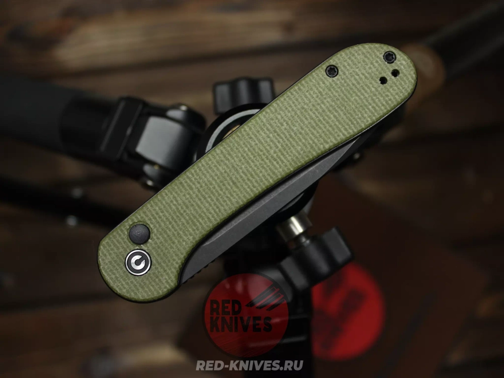 Складной нож Civivi Elementum Button C2103B сталь Sandvik™ 14C28N, рукоять микарта