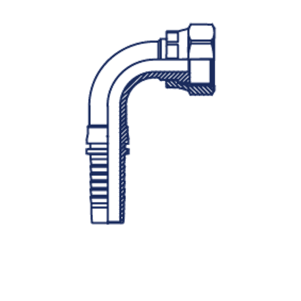 Фитинг DN 16 ORFS (Г) 1 (90)  накидная гайка