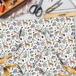 Ткань штапель лось олень детские иллюстрации