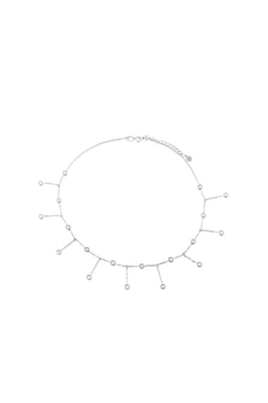 Колье "Капли" из серебра с фианитами