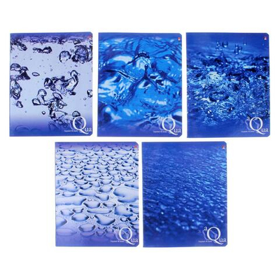 Тетрадь 48 листов в клетку Вода , обложка мелованный картон, УФ-лак, МИКС