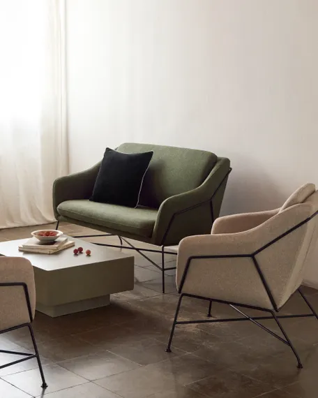 Brida 2-местный диван зеленого цвета на стальных ножках