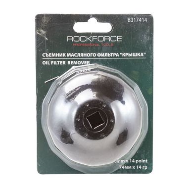Съемник масляного фильтра ''крышка''74мм х 14гр 3/8'', в блистере RockForce##Rock FORCE RF-6317414