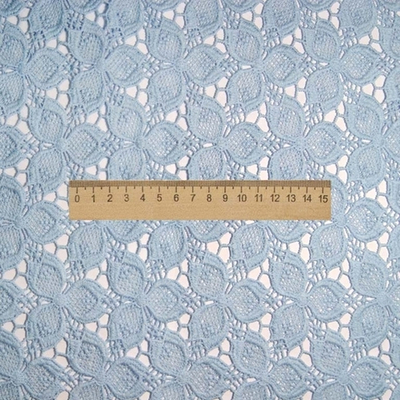 Кружевное полотно 100% хлопок, 120 см, голубой