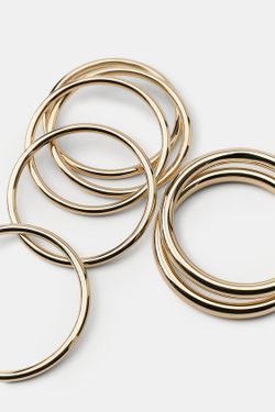 ZARA НАБОР ТОНКИХ ЖЕСТКИХ БРАСЛЕТОВ, ЗОЛОТИСТЫЙ
