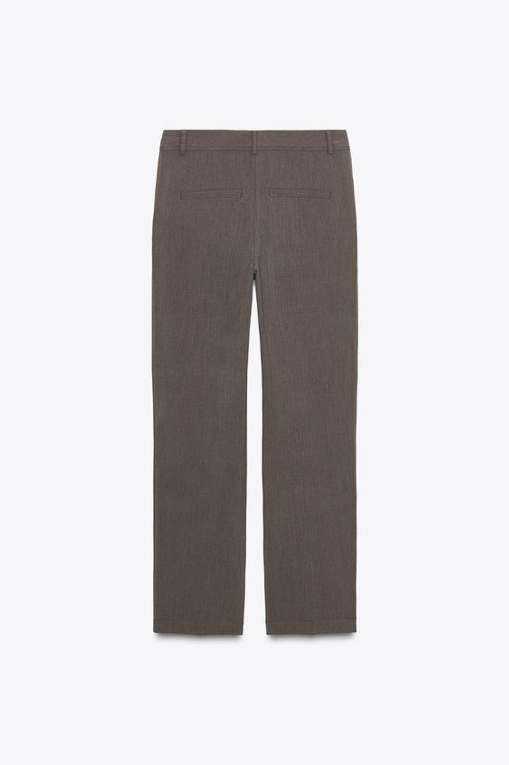 ZARA БРЮКИ ПРЯМОГО КРОЯ С ДЕКОРАТИВНОЙ СТРОЧКОЙ, РЫЖЕВАТО-КОРИЧНЕВЫЙ