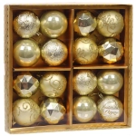 Новогодние шары «Зимняя вечеринка» 6 см (набор 16 шт), Золото