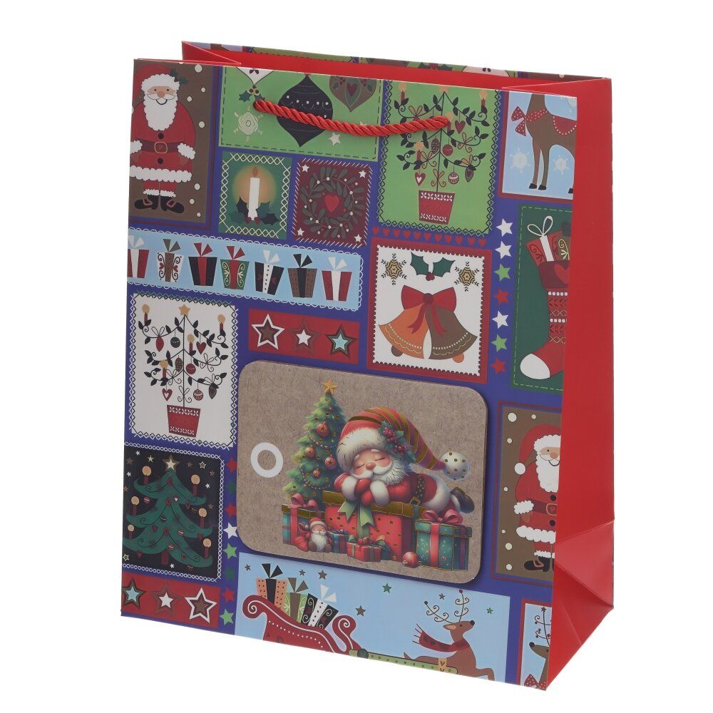 GAEM Пакет подарочный M (бумага 210г/м2, блок 12шт), L26 W12 H32 см, 4в.