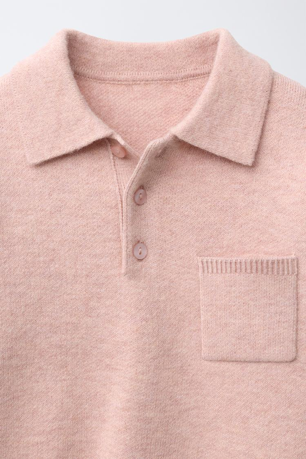 ZARA ТРИКОТАЖНЫЙ ДЖЕМПЕР ПОЛО, ЦВЕТ РОЗОВОГО ДЕРЕВА