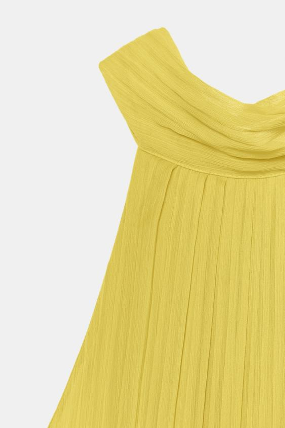ZARA ПЛАТЬЕ МИДИ ПЛИССЕ, ЛАЙМОВЫЙ