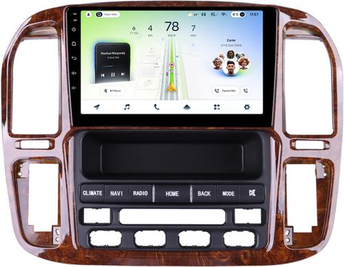 Магнитола для Toyota Land Cruiser 100, Lexus LX470 1998-2002 (климат на ШГУ, рамка дерево) - Teyes CC4L монитор 9" IPS, Android 14, Быстрая, Snapdragon 662, CarPlay, 4G SIM-слот