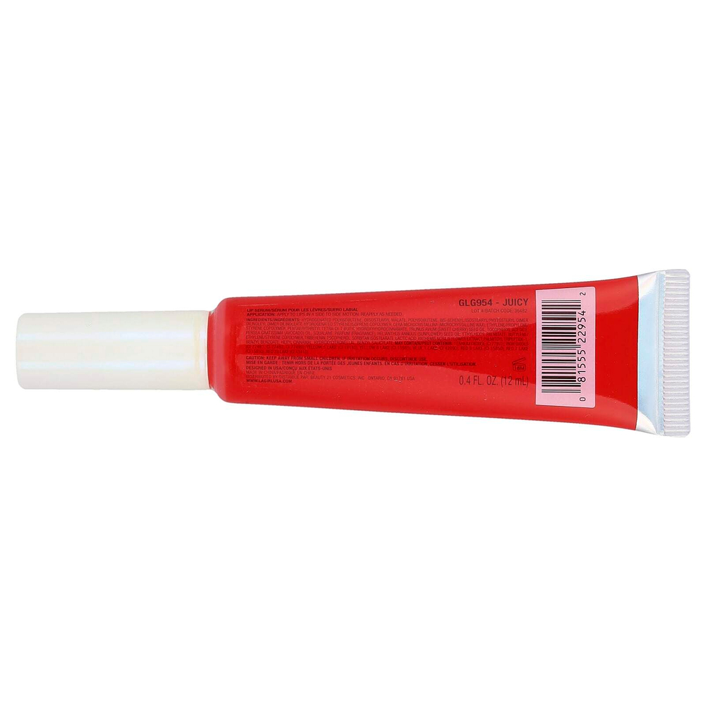 L.A. Girl, Glazed Lippie, сыворотка для губ, GLG954 Juicy, 12 мл (0,4 жидк. унции)