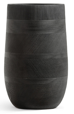 Кашпо TREEZ ERGO - Graphics - Высокая округлая чаша - Чёрный графит