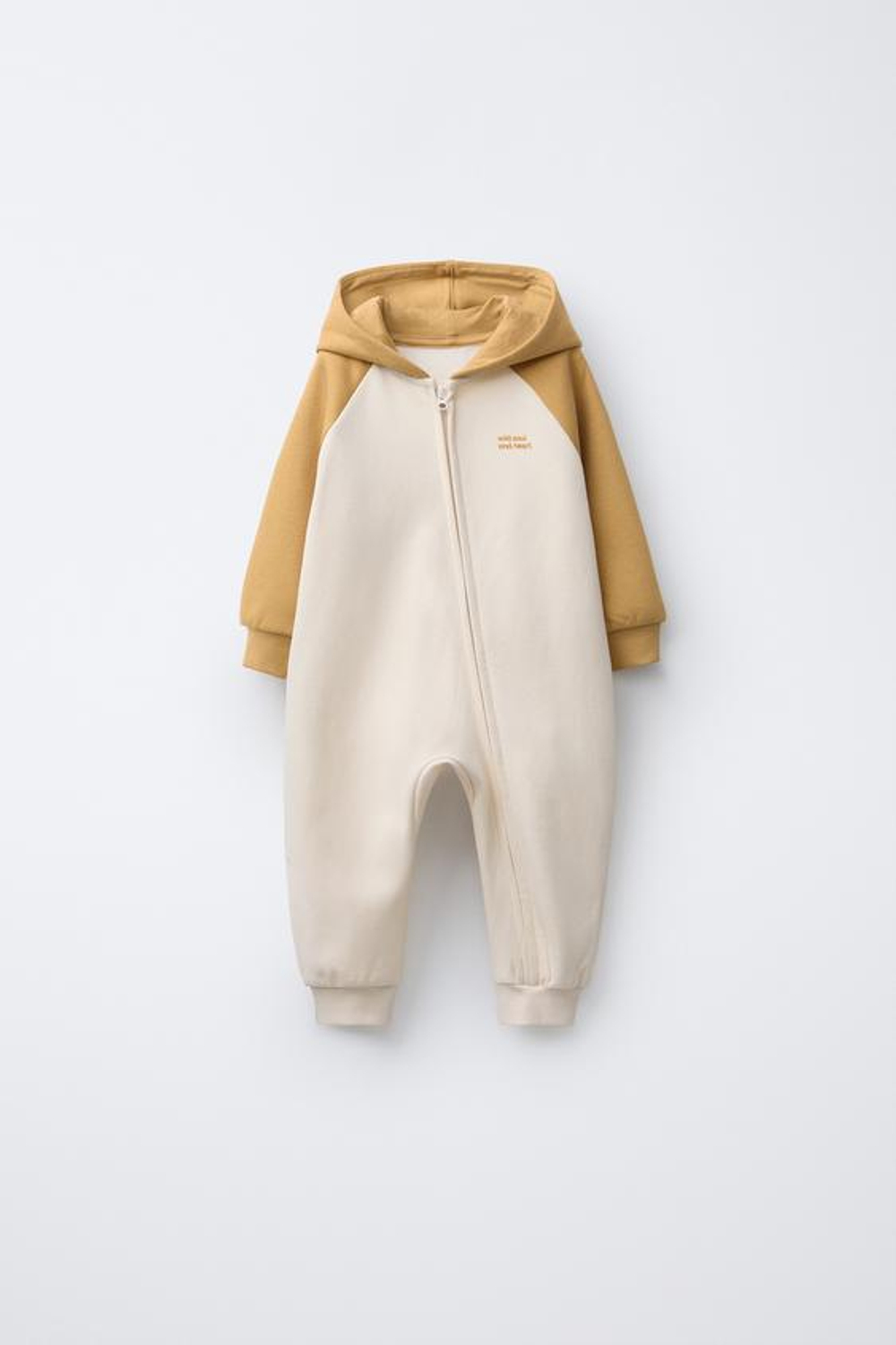 ZARA КОМБИНЕЗОН С КОНТРАСТНЫМИ ЦВЕТНЫМИ БЛОКАМИ, ОХРА