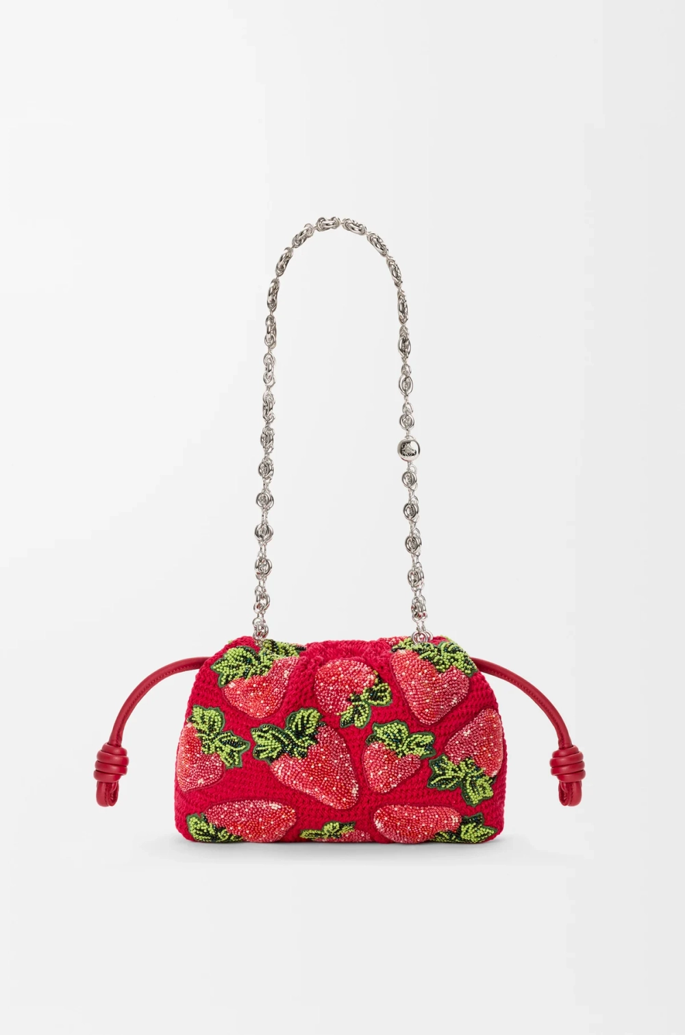 Loewe Мини-сумочка Flamenco с бисером, красный
