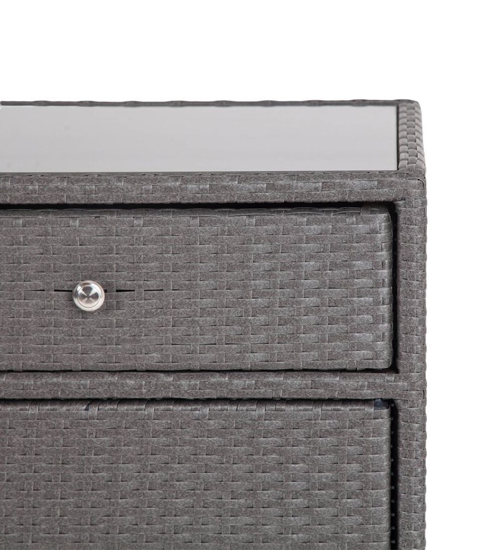 Мальта, тумба плетеная из искусственного ротанга, цвет графит