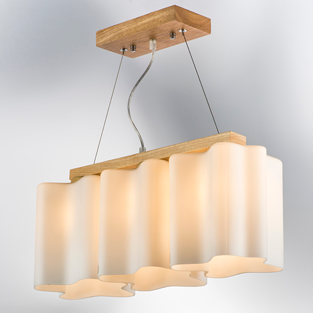 802135 Подвес NUBI LEGNO 3х40W E27 СВЕТЛОЕ ДЕРЕВО/БЕЛЫЙ