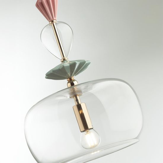 4855/1A CLASSIC ODL_EX21 195 золото/разноцветн./керамика/стекло Подвес E14 1*40W BIZET