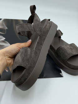 Босоножки женские натуральная кожа арт. PEXL 253-3 цвет "серо-коричневый"