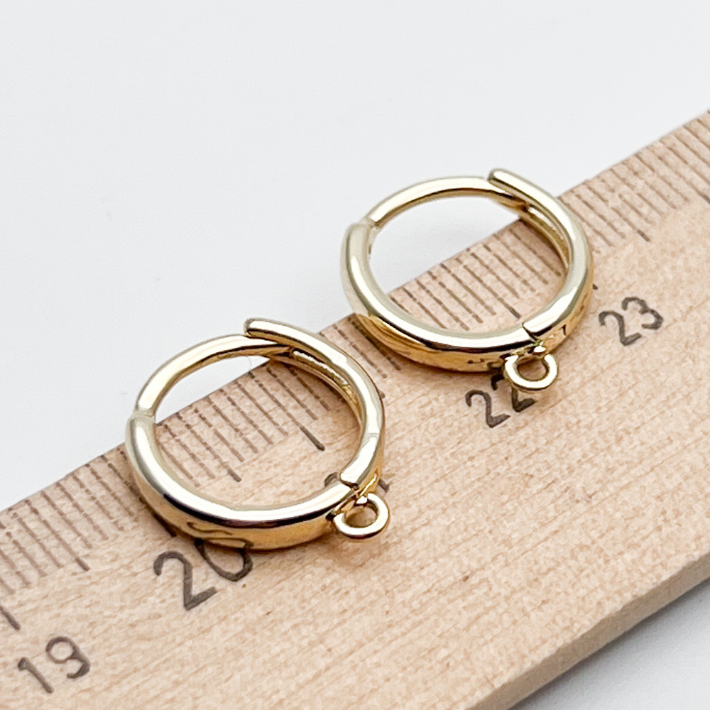 Ювелирные швензы с позолотой, размер 14*2,5 мм, цена за пару