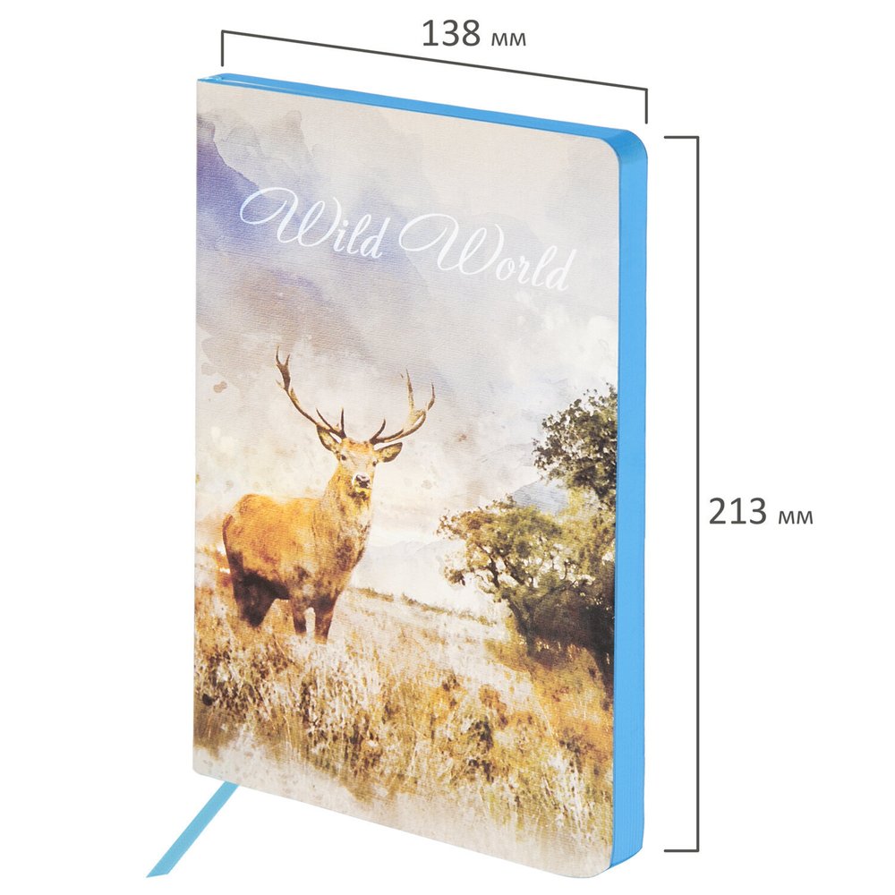 Ежедневник недатированный А5 (138х213 мм) BRAUBERG VISTA под кожу гибкий 136 л. "Wild World" (2 штуки в упаковке)