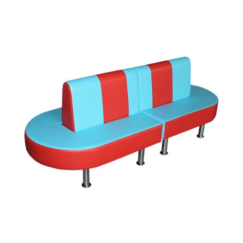 «Диван овальный - составной» голубо-красный