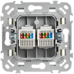 FLITE Розетка 2-местная компьютерная RJ45 категория 5Е UTP РК5е-2-0-ФлО оливковый IEK