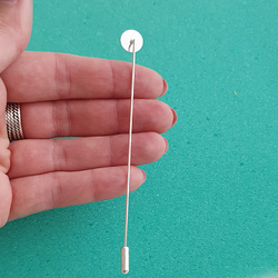 Основа - игла с Кругом (1см * 10см, серебро)