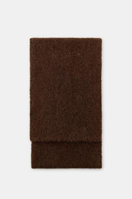 ZARA ОДНОТОННЫЙ ТРИКОТАЖНЫЙ ШАРФ, КОРИЧНЕВЫЙ