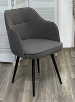 Стул М-City DISAUR Лорис поворотный на поворотный на 360 градусов, B28 темно-серый, Велюр, Черный каркас