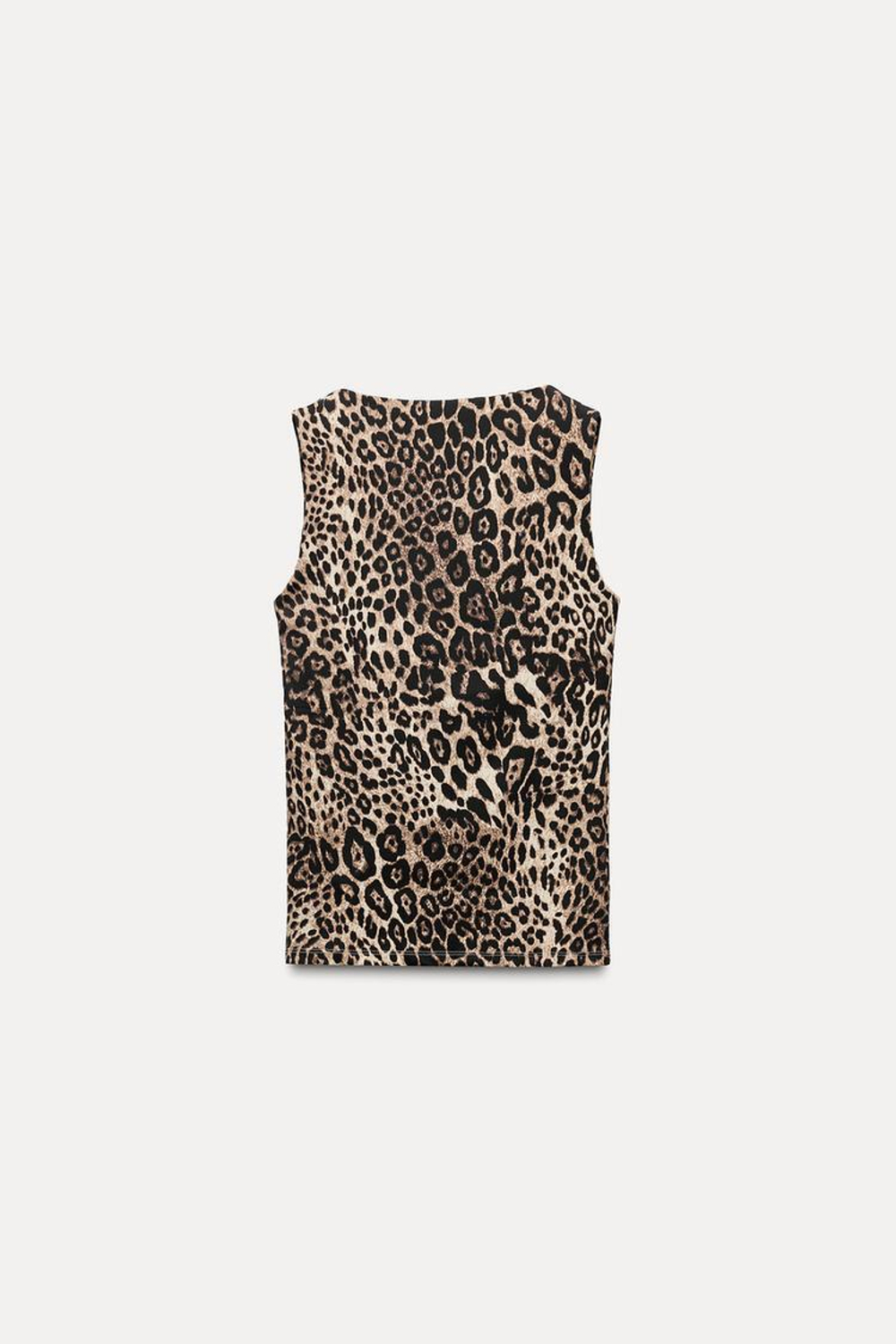 ZARA ТОП ИЗ ПОЛИАМИДА С ШИРОКИМИ БРЕТЕЛЯМИ, ЛЕОПАРДОВЫЙ