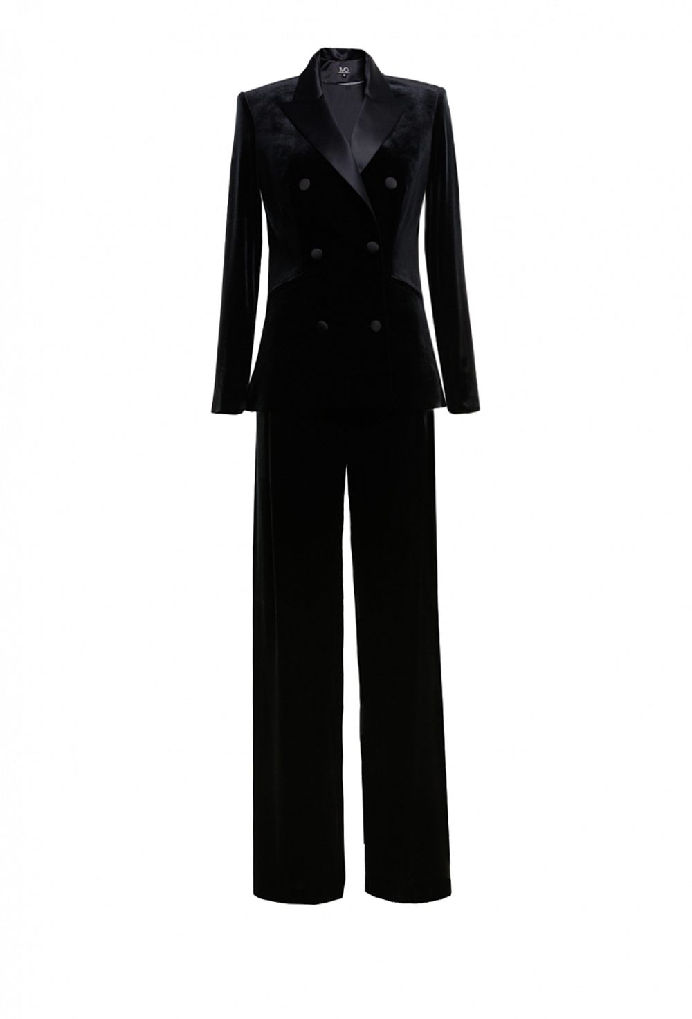 Костюм брючный бархатный черный 18-03-24 SS