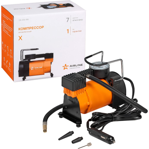 Компрессор автомобильный X (TORNADO AC580) однопоршневой 30 л/мин от прикуривателя, встроенный манометр 12 В CA-030-18S