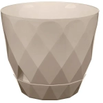 Горшок для цветов пластиковый 1,3л d-14,5см «Laurel» с поддоном бежевый