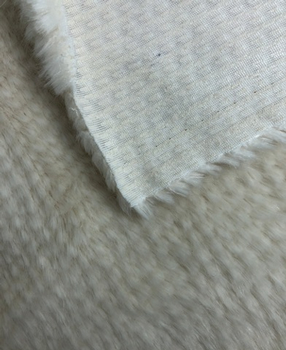 Мех молочный, искусств., короткий ворс, кремовый, жаккард