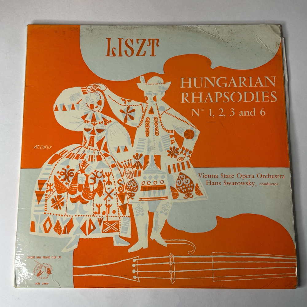 Винтажная виниловая пластинка LP Liszt Лист, Johann Strauss Штраус, The Vienna State Opera Orchestra, Hans Swarowsky Hungarian Rhapsodies Nos. 1, 2, 3 And 6 (Англия 1961)