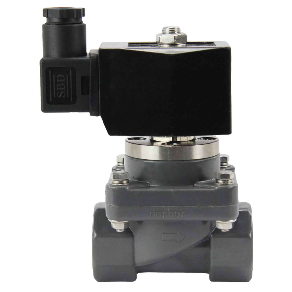 Two way normally closed indirect acting electric solenoid valve Elephant DHF21-UP-НЗ VITON G 110/220V, body material - unplasticized polyvinyl chloride, seal - Viton