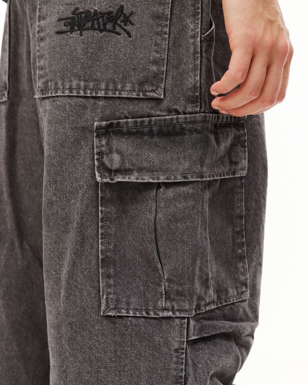 Джинсы WideCargo Denim серые - фото 7