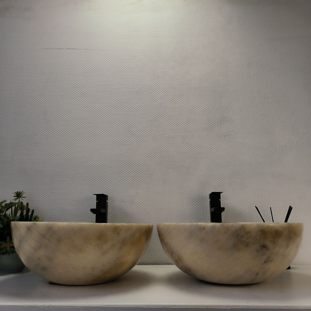 Раковина из оникса ПАРА! Bowl Grey TinLip BO-62977 45*45*17 42