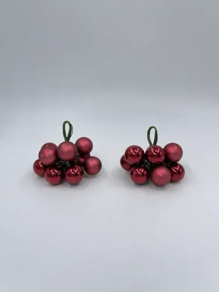Гроздь стеклянных шаров Ягодный хоровод 2 см., 10 шт., бордовый, Christmas DeLuxe (89870)